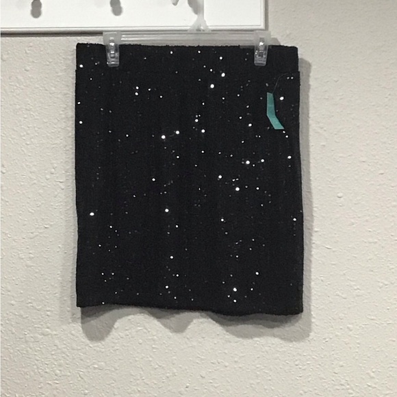 Maurices Sequin High Waisted Mini Skirt Black Women’s M Sparkle Holiday Party - Picture 1 of 5